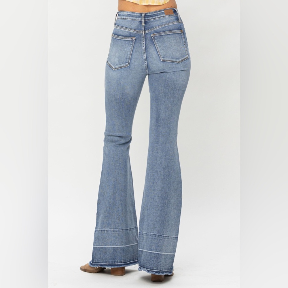 JUDY BLUE | High Waist Tummy Control Release Hem Flare - Style #88486 - Picture 4 of 10